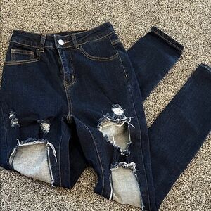 SHEIN Dark Blue Denim Jeans